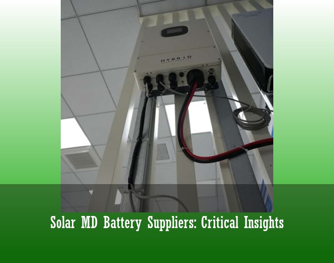 Solar MD Battery Suppliers: Critical Insights